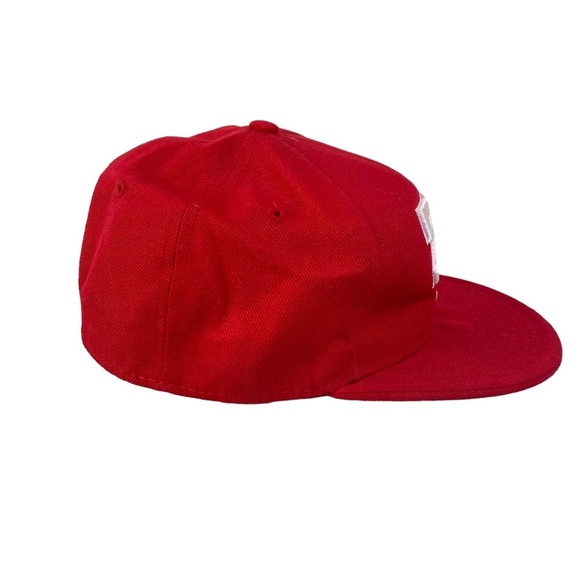 Pit Bull Texas TX Baseball Cap Red White Fitted Flat Bill Embroidered Hat Large - Picture 6 of 10